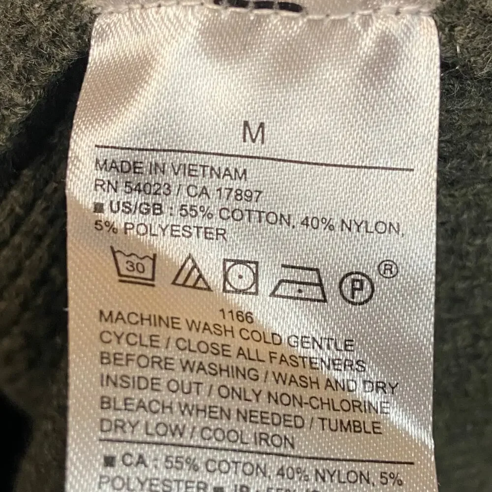 Banana Republic Men's Half Milano Ivy Green Sweater Jacket Size Medium